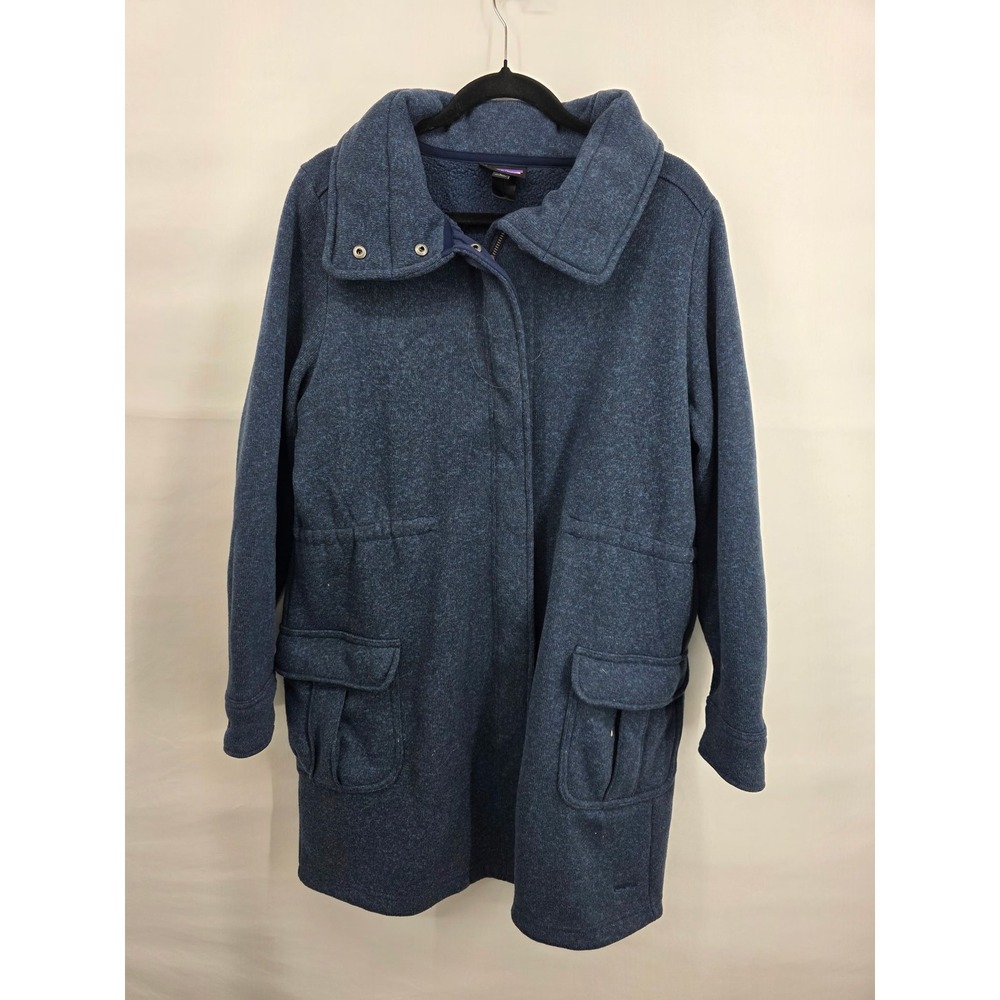 Patagonia Better Sweater Parka Jacket Heathered Navy Blue Full Zip Womens Large